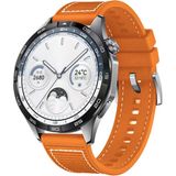 MobaxAksesuar Samsung Galaxy Watch 46MM Watch 3 45MM Kordon Lansman Kumaş Dikişli Silikon 102 - Turuncu - Sam 22mm