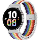 MobaxAksesuar Samsung Galaxy Watch Gear S2 3 41MM 42MM Active 2 40MM 44MM Kordon Metal Klipsli Flexi Örgü - Beyaz Gökkuşağı - Sam 20mm