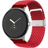 MobaxAksesuar Samsung Galaxy Watch Gear S2 3 41MM 42MM Active 2 40MM 44MM Kordon Metal Klipsli Flexi Örgü - Kırmızı - Sam 20mm