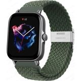MobaxAksesuar Samsung Galaxy Watch Gear S2 3 41MM 42MM Active 2 40MM 44MM Kordon Metal Klipsli Flexi Örgü - Koyu Yeşil - Sam 20mm