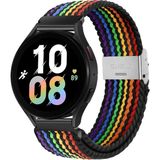 MobaxAksesuar Samsung Galaxy Watch Gear S2 3 41MM 42MM Active 2 40MM 44MM Kordon Metal Klipsli Flexi Örgü - Siyah - Gökkuşağı - Sam 20mm