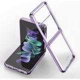 MobaxAksesuar Samsung Galaxy Z Flip 4 Kılıf Şeffaf Kıpta Kapak - Mor