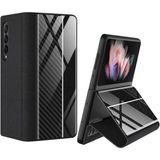 MobaxAksesuar Samsung Galaxy Z Fold 3 Kılıf Karbon Droga Kapak - Siyah - Beyaz