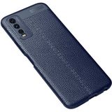 MobaxAksesuar Vivo Y20 Kılıf Deri Tarzı Niss Silikon Case - Lacivert