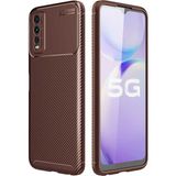 MobaxAksesuar Vivo Y20 Kılıf Karbon Silikon Case - Kahverengi