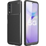 MobaxAksesuar Vivo Y20 Kılıf Karbon Silikon Case - Siyah