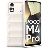 MobaxAksesuar Xiaomi Poco M4 Pro 4g Kılıf Elde Tutma Kolaylıkla Kaydırmaz Kenar Line Dizayn Optietnik Kapak - Krem