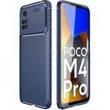 MobaxAksesuar Xiaomi Poco M4 Pro 4g Kılıf Karbon Silikon Case Kapak - Lacivert - Poco M4Pro 4G