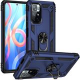 MobaxAksesuar Xiaomi Poco M4 Pro 5G Kılıf Yüzüklü Zırh Tank Vega Mavi - Poco M4Pro 5G