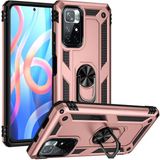 MobaxAksesuar Xiaomi Poco M4 Pro 5G Kılıf Yüzüklü Zırh Tank Vega Rose Gold - Poco M4Pro 5G