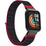 MobaxAksesuar Xiaomi Redmi / Mi Watch Lite 1 Kordon Kasalı Hasır Kordon - Siyah - Kırmızı - Mi Lite 1