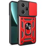 MobaxAksesuar Xiaomi Redmi Note 13 Pro Plus Kılıf Kamera Korumalı Zırh Tank Sürgülü Vega Kapak - Kırmızı - Redmi Note13ProPlus 5G
