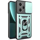 MobaxAksesuar Xiaomi Redmi Note 13 Pro Plus Kılıf Kamera Korumalı Zırh Tank Sürgülü Vega Kapak - Yeşil - Redmi Note13ProPlus 5G