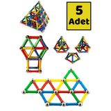 Mobee 5 Adet Manyetik LEGO Mıknatıslı Denge Oyun Çubukları Eğitici Oyuncak 5 Adet 37 Parça LEGO Seti