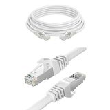 Mobee Cat6 Ethernet Kablosu, 1.5 Metre, Erkek-Erkek, RJ45, Yüksek Hızlı 1000Mbps, 250MHz, Korumalı STP, Beyaz