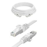 Mobee Cat6 Ethernet Kablosu, 20 Metre, Yüksek Hız 1000Mbps, 250MHz, STP Korumalı, RJ45 Erkek-Erkek, Beyaz, Ağ/Network Bağlantısı için