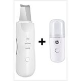 Mobee Ultrasonik Yüz Temizleyici - Giderme Cihazı, Peeling Spatula Beyaz