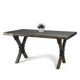 Mobenta Doğal Ağaç Masif Kütük Masa 60cm x 150cm ( Ağaç Ayak )