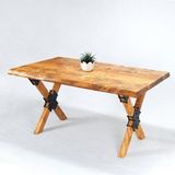 Mobenta Doğal Ağaç Masif Kütük Masa 75cm x 165cm ( Ağaç Ayak )