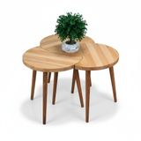 Mobenta Merge Orbit-3, Mobenta Merge Orbit Modern Masif Orta Sehpa ve 3'lü Zigon Akışkan Form - BZ-BZ-BZ
