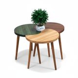 Mobenta Merge Orbit-3, Mobenta Merge Orbit Modern Masif Orta Sehpa ve 3'lü Zigon Akışkan Form - YE-BK-BZ