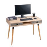 Mobenta Modest Desk: Masif Çalışma & Laptop Masası 2 Çekmece 1 Bölme - 120x60 AN-BZ