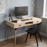 Mobenta Modest Desk: Masif Çalışma & Laptop Masası 2 Çekmece 1 Bölme - 120x60 BZ