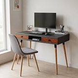 Mobenta Modest Desk: Masif Çalışma ve Laptop Masası 2 Çekmece 1 Bölme - 120x60 An-bk Çok Renkli