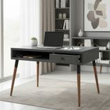 Mobenta Neo Desk | Masif Çalışma Masası, 1 Çekmece ve 1 Laptop Bölmesi - 120 cm, AN