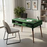 Mobenta Neo Desk: Masif Çalışma Masası 1 Çekmece Ve 1 Laptop Bölmesi - 120x60 Ye Yeşil