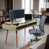 Mobenta Slot Desk: Masif Çalışma & Laptop Masası 2 Gözlü Depolama - 120x60 AL