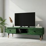Mobenta Stria Tv, Doğal Masif Ahşap Tv Ünitesi 2 Çekmeceli 1 Raflı - 120 Cm Ye Çok Renkli - Ahşap