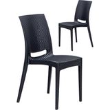 Mobetto 2 Adet Rattan Antrasit Sandalye / Balkon-Bahçe-Teras