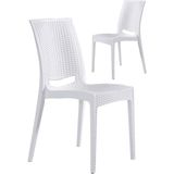 Mobetto 2 Adet Rattan Beyaz Sandalye / Balkon-Bahçe-Teras - Renkli