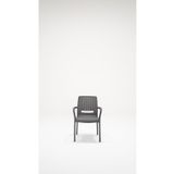 MOBETTO 2 Adet Rattan Lüx Antrasit Sandalye / Balkon-bahçe-teras