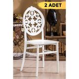 Mobetto 2 Adet Venüs Mat Beyaz Pratik Sandalye/balkon-Bahçe-Mutfak - Çok Renkli - Siyah - Plastik