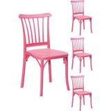 Mobetto 4 Adet - Violet Sandalye Bahçe&balkon&teras Sandalye - Pembe - Kolçaksız