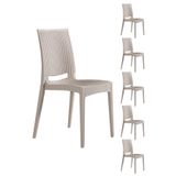 MOBETTO 6 Adet Rattan Cappucino Sandalye / Balkon-bahçe-teras