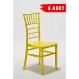 MOBETTO 6 Adet Soho Sarı Sandalye/Balkon-Bahçe-Mutfak