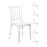 Mobetto 6 Adet Violet Beyaz Sandalye / Balkon-Bahçe-Mutfak