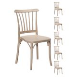 MOBETTO 6 Adet Violet Cappucino Sandalye / Balkon-bahçe-mutfak