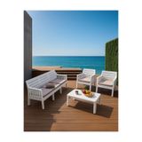 MOBETTO Ada 3+1+1+S Bahçe Takımı / Balkon - Bahçe - Teras Mobilyası - Beyaz