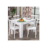 MOBETTO Arda / Violet Mutfak Masa Takımı 4 Sandalye 1 Masa - Beyaz