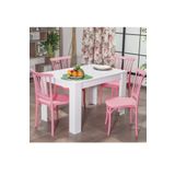 MOBETTO Arda/Violet Mutfak Masa Takımı 4 Sandalye 1 Masa - Pembe