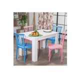 MOBETTO Arda/Violet Mutfak Masa Takımı 4 Sandalye 1 Masa - Pembe/Mavi