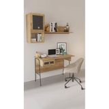 MOBETTO Arya Raflı 59x120 Cm Çalışma Masası Bilgisayar Masası Ofis Ders Yemek Masası Atlantik Çam