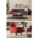 Mobetto Avrupa 3+1 Salon&oturma Odası Koltuk Takımı - Antrasit&bordo