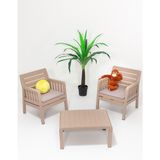 Mobetto Lara 1+1+S Bahçe Takımı Balkon - Bahçe - Teras Mobilyası / Cappucino Dış Mekan Uyumlu Konforlu Kullanım - Renkli