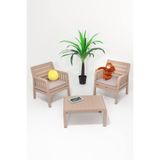 MOBETTO Lara 1+1+S Bahçe Takımı Balkon - Bahçe - Teras Mobilyası/Cappucino