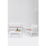 Mobetto Lara / 2 1 S Bahçe Takımı Balkon - Bahçe - Teras Mobilyası / Beyaz